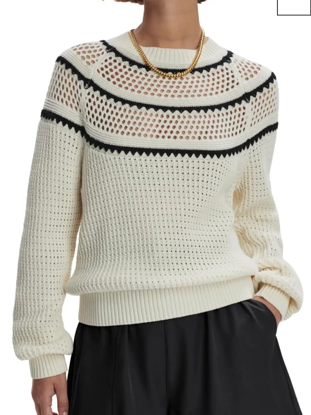 Varley Padbury Pointelle Knit Sweater